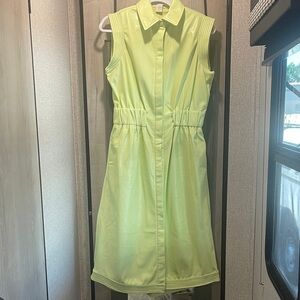 Sleeveless Lime Green Shirt Dress